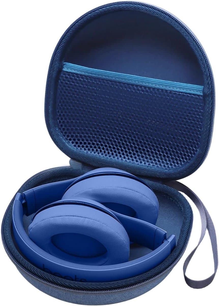 Hoofdtelefoon Tas - Beschermhoes Draadloos - Veilig Opbergen - Universeel Te Gebruiken - 16.5 x 16 x 7.5 cm - Blauw — afbeelding 1