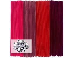 Kleurige Chenille Pijp Reinigers voor Creatieve Klussen, 200 Stuks, 30 cm x 6 mm, Inclusief Wiggly Ogen en Zelfklevend voor DIY Projecten