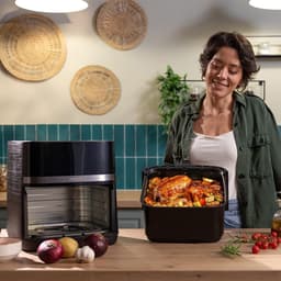 Airfryer Grill Duo - Heteluchtfriteuse Pizzaoven - Gezond Koken - Dubbele Weerstand - 8 Liter - Zwart — thumbnail 2