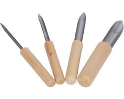 Set van 4 RVS Halve Rond Ponsvormers voor Keramiek, Klei en Beeldhouwen - Pottery Tools