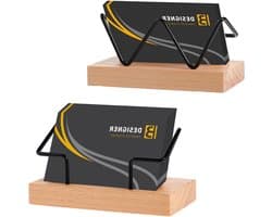 Houten Visitekaartjeshouder voor Bureau - Professionele Display Box voor Flyers en Kaarten - Ideaal voor Thuis en Kantoor