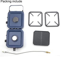 Novari - Gasbrander BBQ - Gasbrander camping - Gasbrander - 800W vermogen - Opvouwbaar ontwerp - Dubbele warmtebron - 54×22×8cm — thumbnail 2