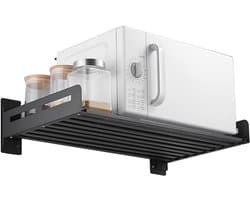 Magnetron Tribune - Keuken Plank - Keuken Organisatie - Uitschuifbaar Ontwerp - Tot 20 kg - Zwart