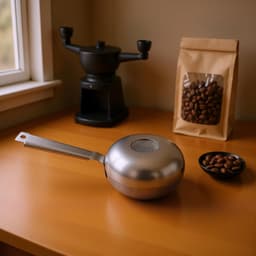 Handmatige Koffiebrander - Roosterapparaat Bonen - Thuis Branden - Gelijkmatige Warmteverdeling - 34D x 18W x 8H cm - Zilver — thumbnail 2