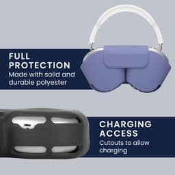 kwmobile cover voor over-ear koptelefoon - Compatibel met Apple AirPods Max / AirPods Max 2 - Van polyester - In lavendel — thumbnail 2