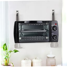 Magnetron Plank - Wandrek Oven - Keuken Opbergen - Opvouwbaar Ontwerp - 39.5X4X20CM - Zilver — thumbnail 3