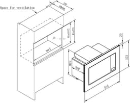 Inbouw Magnetron - Grill Magnetron - Snelle Bereiding - 9 Automatische Programma's - 20 Liter Capaciteit - Roestvrij Staal — thumbnail 2