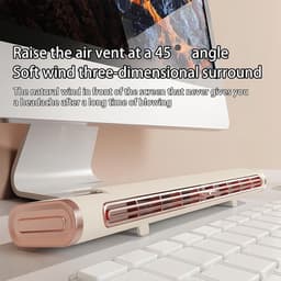 Draagbare Airconditioner - Persoonlijke Koeler - Verkoeling Binnen - Bladloos Ontwerp - 37 cm Hoog - Beige — thumbnail 4