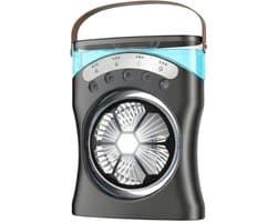 Nexxt Mistventilator met Led - Usb Oplaadbaar - Nevelventilator - Tafelventilator - Zwart — afbeelding 1
