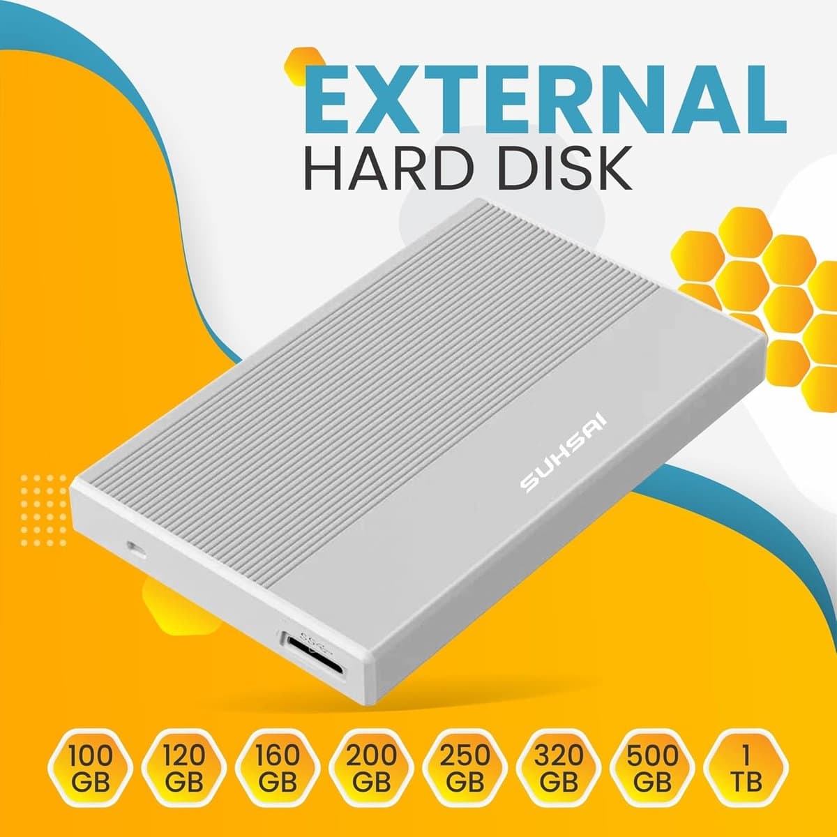 Externe Harde Schijf - Draagbare Opslag - Gegevens Back-uppen - USB 3.0 Snelheid - 1TB - Zilver — afbeelding 1