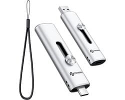 Dubbele poort USB-drive - Flash drive - Bestanden Opslaan - Snelle USB 3.2 - 512 GB - Zilverkleurig