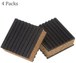 4 stuks EVA Foam Rubber Anti Vibratie Pads - [2" x 2" x 7/8"] Isolatie Rubber Pads, Anti-Slip, voor HVAC Systeem en Wasmachine, Zwart en Hout Kleur — thumbnail 5