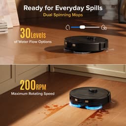 Roborock Qrevo S Pro-Robotstofzuiger-Alles-in-één multifunctioneel dockingstation-18500 Pa zuigkracht-Antiklitsysteem-Reactive Tech Obstakelvermijding-Intensieve tapijtreiniging 10 mm Dweilverhoging-Twee roterende dweilpads-Roborock app controle — thumbnail 4