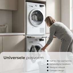 Morelia® Tussenstuk Wasmachine en Droger - Stapelkit Wasmachine Droger - Universeel - Wit — thumbnail 5