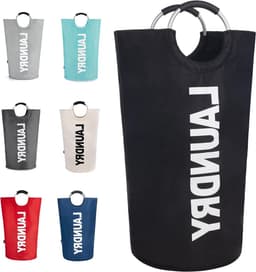 Wasmand - Kledingmand - Kleding Opbergen - Waterdicht Materiaal - 90 Liter - Zwart — thumbnail 1
