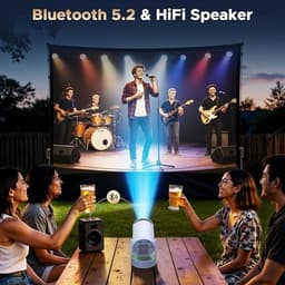 Draagbare Mini Beamer met Batterij, 4K Ondersteuning, WiFi 6 & Android TV — thumbnail 3