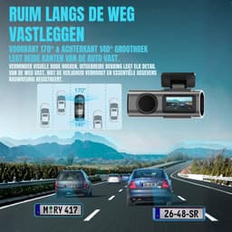 RUX® Dashcam voor Auto Voor en Achter - Dashcam - Zwart - 4cm x 10cm x 5cm ; 150g — thumbnail 4