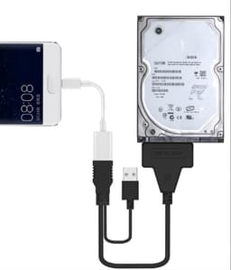 USB naar SATA Kabel - Externe Harde Schijf Adapter - Data Overzetten - USB 3.0 Snelheid - 2.5 Inch - Zwart — thumbnail 2