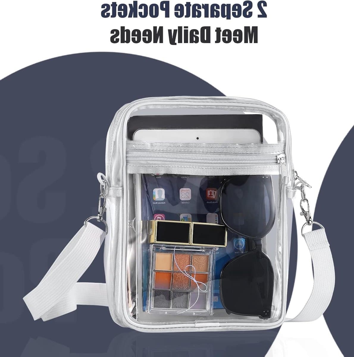 Duidelijke Crossbody Tas met Verstelbare Schouderband voor Concerten, Festivals en Sportevenementen — afbeelding 1