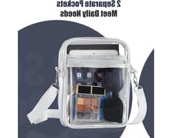 Duidelijke Crossbody Tas met Verstelbare Schouderband voor Concerten, Festivals en Sportevenementen