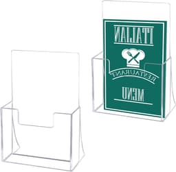 Brochurehouder A5 - 2 Stuks Transparante Flyerstandaard voor Tafelgebruik, Ideaal voor Kantoorgebruik, Hotels en Winkels, 14 x 7,5 x 20,8 cm — thumbnail 1