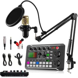 Podcast Starterspack - Gaming / Streaming / Podcasting - Microfoon Arm - Perfect voor Streamen, Zingen, Youtube & Gamen - Zwart — thumbnail 1