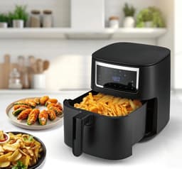 Heteluchtfriteuse - Airfryer Mini Oven - Vetarm Koken - Touchscreen Bediening - 65 Liter - Matzwart — thumbnail 3