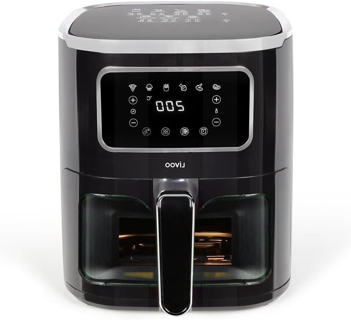 Olievrije Friteuse - Airfryer Gezond - Gezond Frituren - 6 Kookprogramma's - 5 Liter - Zwart — afbeelding 1