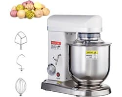 Keukenrobot - Mixer Deegmachine - Bakken Ingrediënten Mengen - Krachtige 500W Motor - 7L Kom Capaciteit - Wit