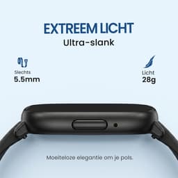 Avalue Smartwatch Dames & Heren - 1,8" AMOLED - Bluetooth Bellen - Hartslag & Bloedzuurstof - Slaaptracker - - Meerdere Sportmodi - Geschikt voor Android en iOS - Zwart — thumbnail 5