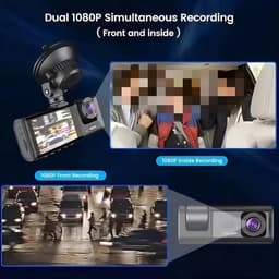 Dubbele Dashcam - Auto Camera - Veilige Ritten - Full HD Nachtzicht - 32 GB Inclusief - Zwart — thumbnail 2