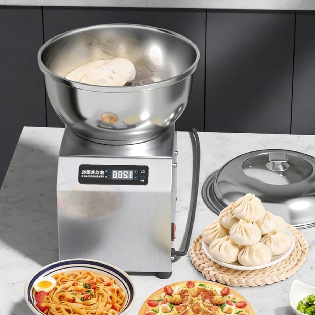 Professionele Kneedmachine - Deegmaker Mixer - Brood Pizza Maken - Dubbele Rotatie Technologie - 5 kg 8 kg - Zilver — afbeelding 1