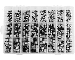 Set van 400 SMD Capacitors met 24 Waarden, Electrolytische Aluminium Capacitors van 6.3V tot 50V, Capaciteit van 1µF tot 1000µF voor Elektronica Projecten