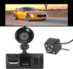 Dashcam Auto - Autocamera Rijcamera - Veiliger Rijden - 3-kanaals Opname - 2 inch LCD - Zwart — thumbnail 5