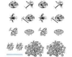 50 Paar Vlinder Clutch Pins voor Ambachten, Zilveren Clutch Backs, Vervangende Koper Pin Backs met 8mm Lege Pins voor Creatieve Projecten