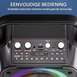 Karaoke Set met 2 Microfoons Draadloos & Krachtig Geluid - Karaoke Microfoon Bluetooth Speaker Met LED Verlichting - Karaoke Set voor Volwassenen Draagbaar & Compact Design – Ideaal Voor Feestjes en Thuisgebruik | Met Lichteffecten — thumbnail 3
