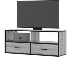 Tv-kast - Tv-meubel Wandkast - Woonkamer Opbergen - Modern Praktisch Ontwerp - 100 x 31 x 39.5 cm - Grijs Sonoma