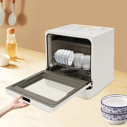 Tafelvaatwasser - Mini vaatwasser - Snel servies reinigen - Touch bediening - 6-8 couverts - Wit — thumbnail 3