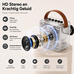 Sounix Draagbare Karaoke set - Incl. 2 draadloze microfoons - Bluetooth Speaker - Zwart — thumbnail 2