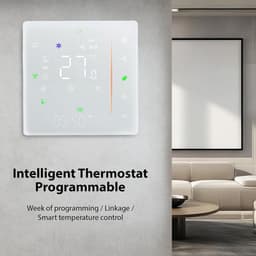 Intelligente thermostaat - Wifi programmeerbaar - Comfort regelen - Aanpasbare planning - 9 x 9 cm - Wit — thumbnail 5