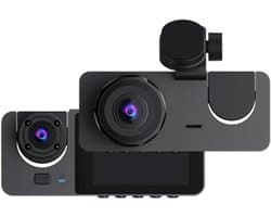Auto DVR Recorder - Dashcam Voertuig - Verkeersveiligheid Monitoren - 3 Kanalen Opname - 1080P - Zwart