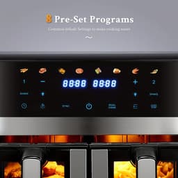 Cecotec Heteluchtfriteuse zonder olie - 9 liter deelbaar in 2 - Air Fryer Cecofry Dual 9000. 2850W, dieet en digitaal, touchpaneel, dubbele temperatuurregeling, 6 modi, PerfectCook-technologie — thumbnail 4