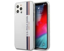 U.S. Polo Assn. Tricolor Collectie - iPhone 12 Beschermhoes - Wit - Luxe - Stevige Bescherming