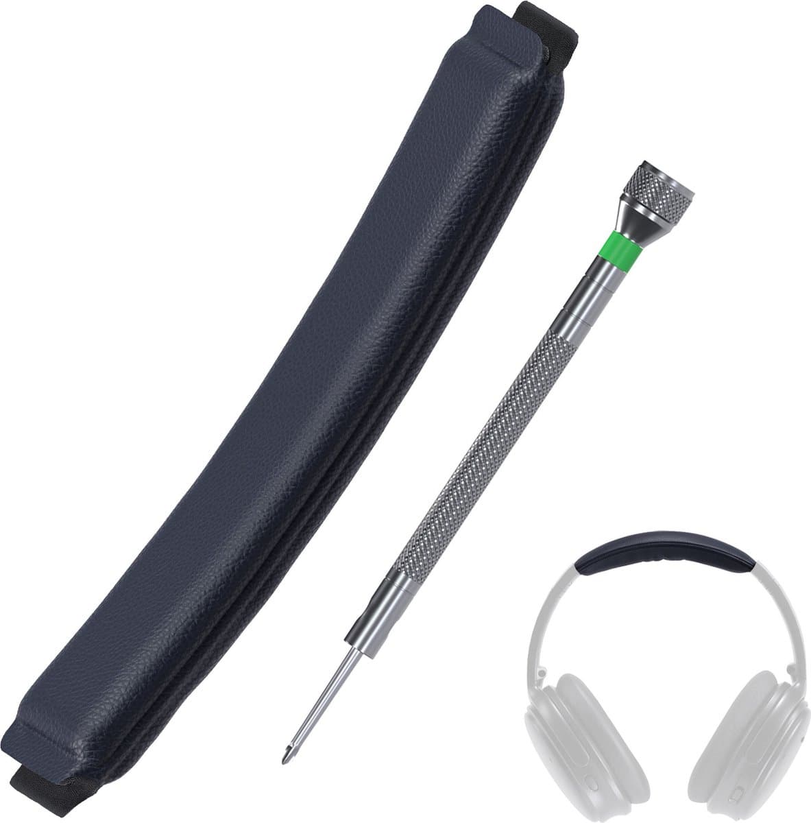 Vervangende Hoofdband voor Bose QuietComfort 35 (QC35)/Bose QuietComfort 35 II (QC35 II) Over-Ear Hoofdtelefoon van MMOBIEL – Protein PU Hoofdband – Hoofdtelefoon Hoofdkussen Cover Reparatie – Blauw — afbeelding 1