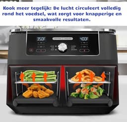 Dutchers® Set van 2 RVS Grill Rekken en 3x Spies stokjes - Wasbaar voor Dubbele Heteluchtfriteuse – Oven Accessoires - Te gebruiken voor: Ninja AF300EU, AF400EU, AF451EU, AF500EU, SL400EU en Andere Tweezone Airfryers — thumbnail 5