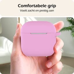 Hoesje - Geschikt voor Apple AirPods 4 - met Clip - Siliconen Hoes - Silicone Case Cover - Flamingo — thumbnail 4