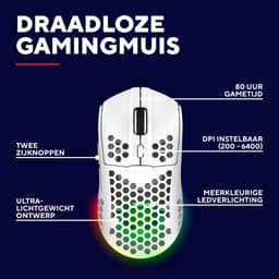 Trust GXT929W Helox - Draadloze Gaming Muis - Ultra licht - RGB verlichting - 4800 DPI - Wit — thumbnail 3
