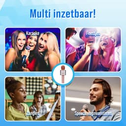 Silvergear Karaoke Microfoon Kinderen - Karaoke Set voor Volwassenen - Bluetooth - Stemvervormer - Rose Goud — thumbnail 3