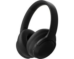 Draadloze Bluetooth stereo hoofdtelefoon met ruisonderdrukking, open ontwerp, hoogwaardige geluidskwaliteit, krachtige bas, microfoon, mobiele telefoon en computergebruik. Zwart.