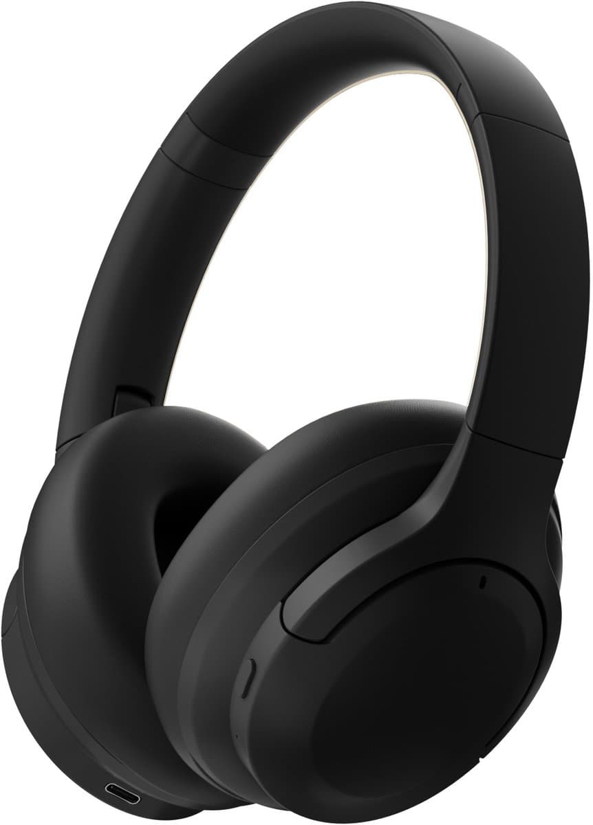 Draadloze Bluetooth stereo hoofdtelefoon met ruisonderdrukking, open ontwerp, hoogwaardige geluidskwaliteit, krachtige bas, microfoon, mobiele telefoon en computergebruik. Zwart. — afbeelding 1